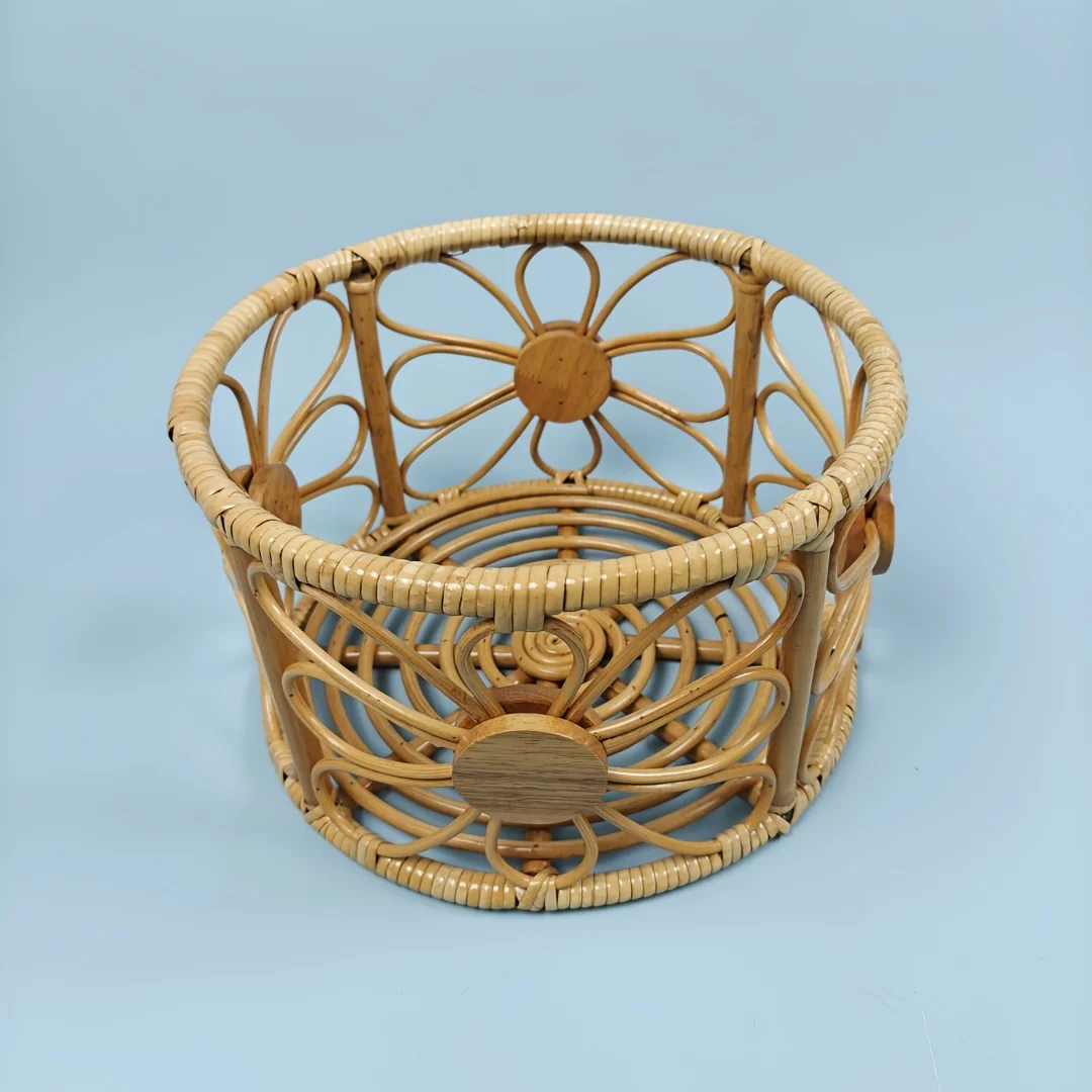 Newborn Photography Props Bamboo Baby Rattan Bed Chair Baby Sleeping Basket Round Basket Photo Studio Photography Accessories