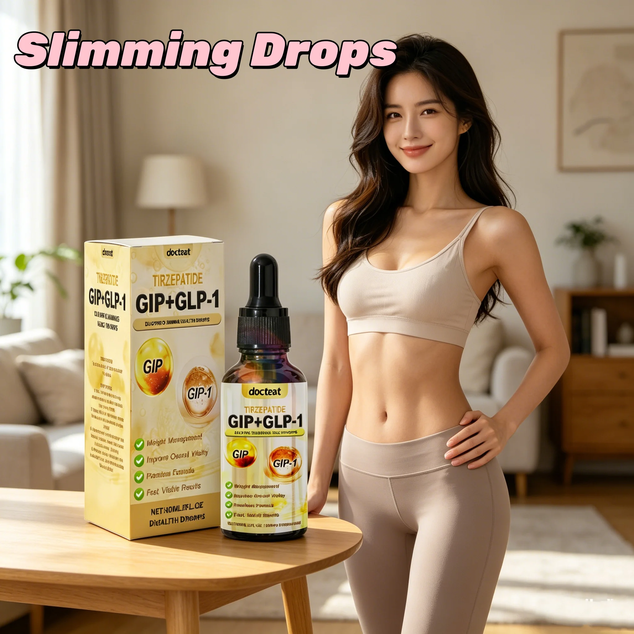 DOCTEAT Slimming Drops Fat Burning Weight Loss Liquid Natural Herbal Diet Drops Belly Thigh Shaping for Women Men