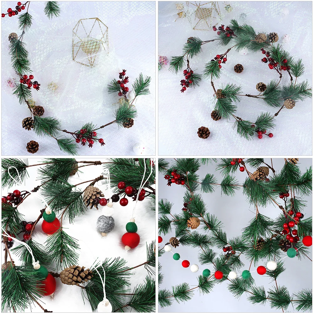 

Simulated Red Currant Branches Decorative Wreath Garland Party Ornament Festive Home Plastic Comfortable Matching