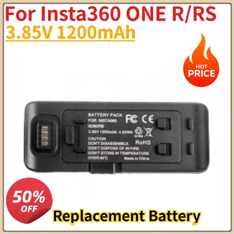 

High Quality New 3.85V 1200mAh Camera Battery for Insta360 ONE R/RS for Insta 360 R Camera Accessory