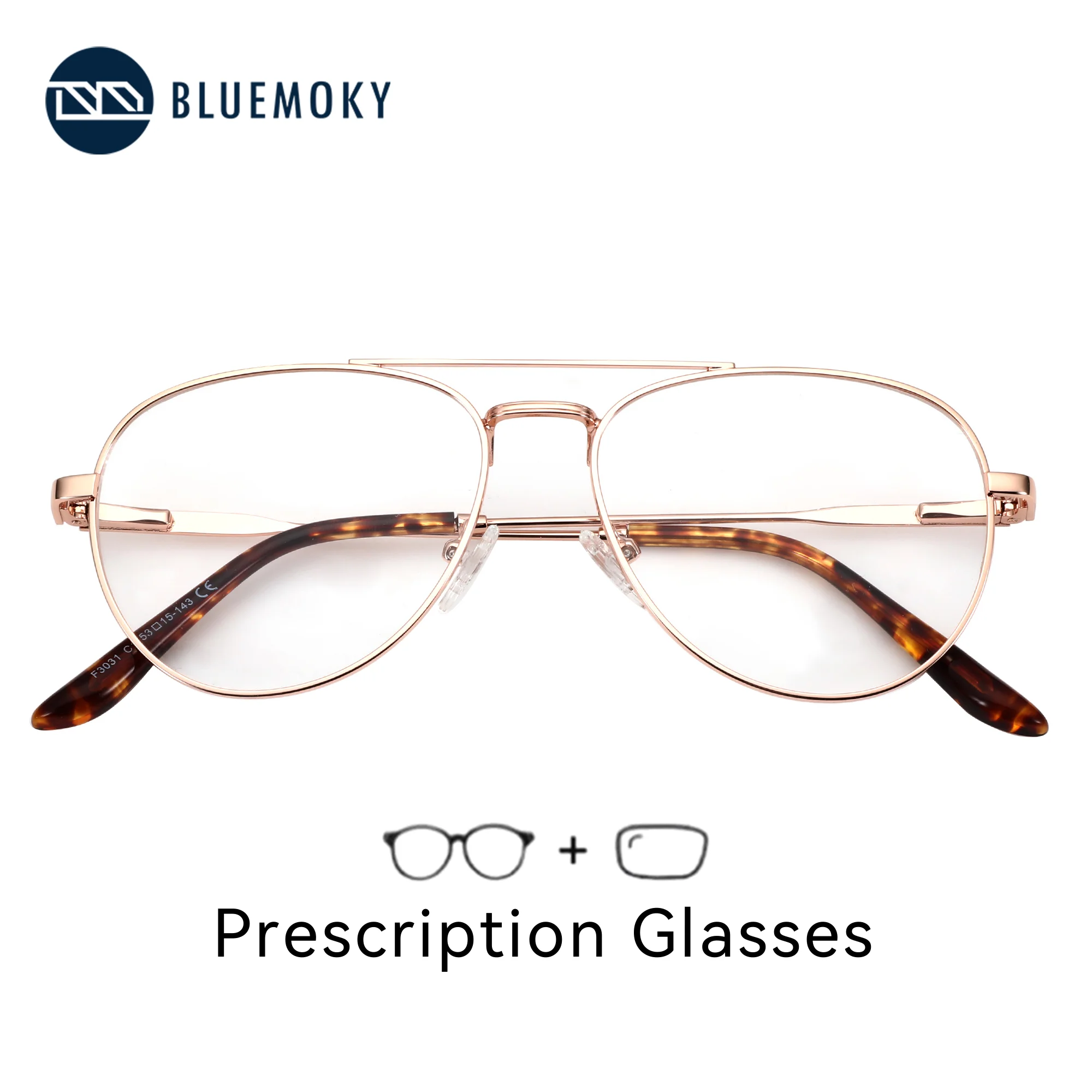 

Стильные металлические очки-авиаторы BLUEMOKY унисекс с прогрессивными линзами для коррекции зрения и защитой от синего света