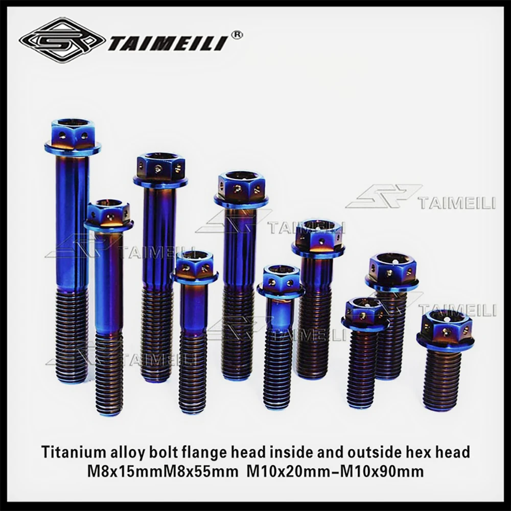 Titanlegierung Innen- und Außensechskant Brennblau Schraube M10M8x15mm-90mm Motorrad-Bremszangen-Befestigungsschraube – Detail 4