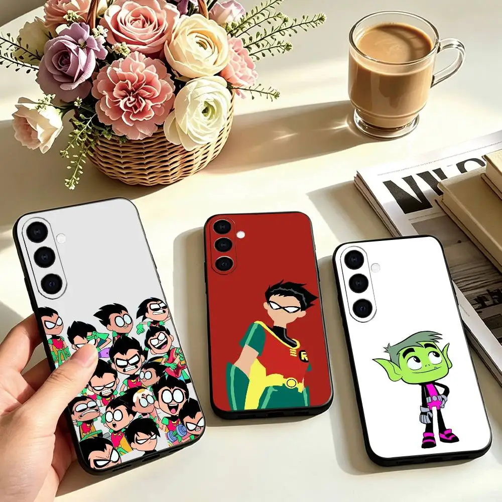 C-Cartoon T-Teen Titans GoES Phone Case For Samsung Galaxy A73,A72,A71,A70,A53,A52,A51,Soft Silicone Black Cover Gift