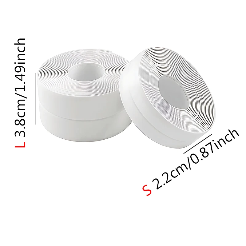 2Rolls Colorful Anti Mold Tape Kit Self Adhesive Sealing Strips DIY Craft Home Bathroom Kitchen Building Renovation Supplies ZYF view 6