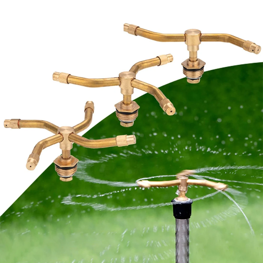 2pcs 4-point Rotating Nozzle, Multi Arm 360 ° Rotating Uniform Spraying for Courtyard Lawn Greening Automatic Irrigation Nozzle