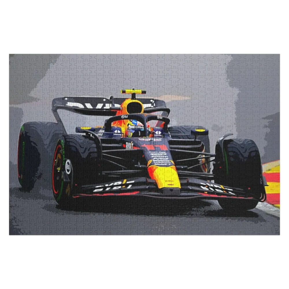 Sergio Checo Perez racing on Spa Francorchamps in the rain Jigsaw Puzzle Wooden Adults Baby Toy Children Custom Jigsaw Puzzle