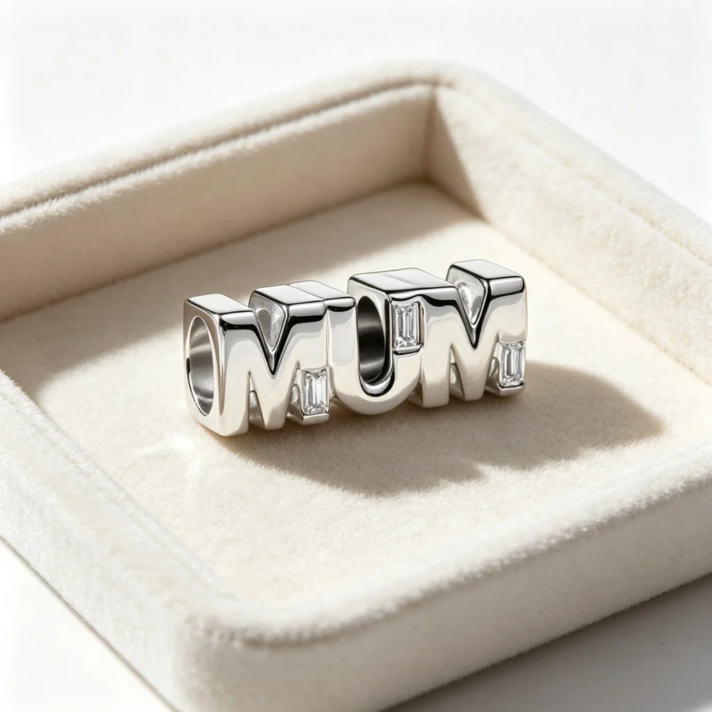 Zirkon-Rosenperlen S925 Reines Silber Hundeherz-förmiger Buchstabenanhänger DIY Schlangenkette Anhänger Damenschmuck Muttertagsgeschenke – Detail 2