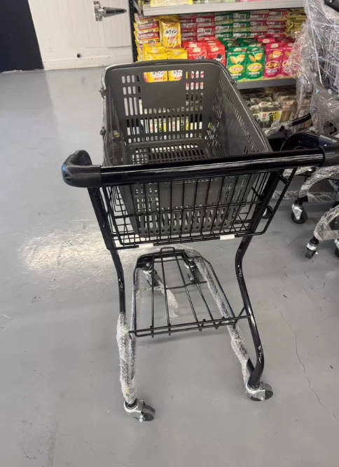 Double‑Deck Multi‑Purpose Shopping Trolley, Internet Celebrity Display Storage Cart for Doll Game, Jewelry Stall KTV Camping