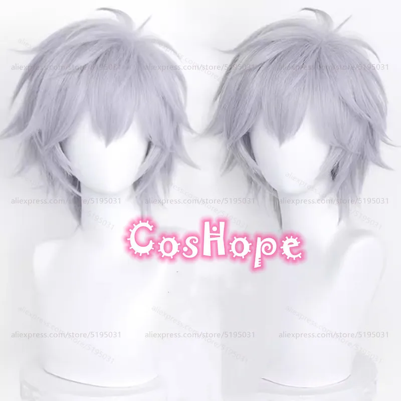 

Kaworu Nagisa Косплей Парик 37 см Короткий Фиолетовый Серый Парик Косплей Аниме Косплей Парики Термостойкие Синтетические Парики для Костюма