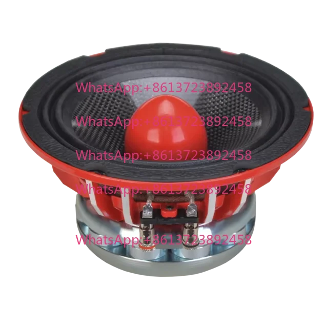 Competition Midrange Speaker 112Hz-10KHz 6.5 Inch Car Speaker Red Bullet Shallow Mount Car Audio Driver