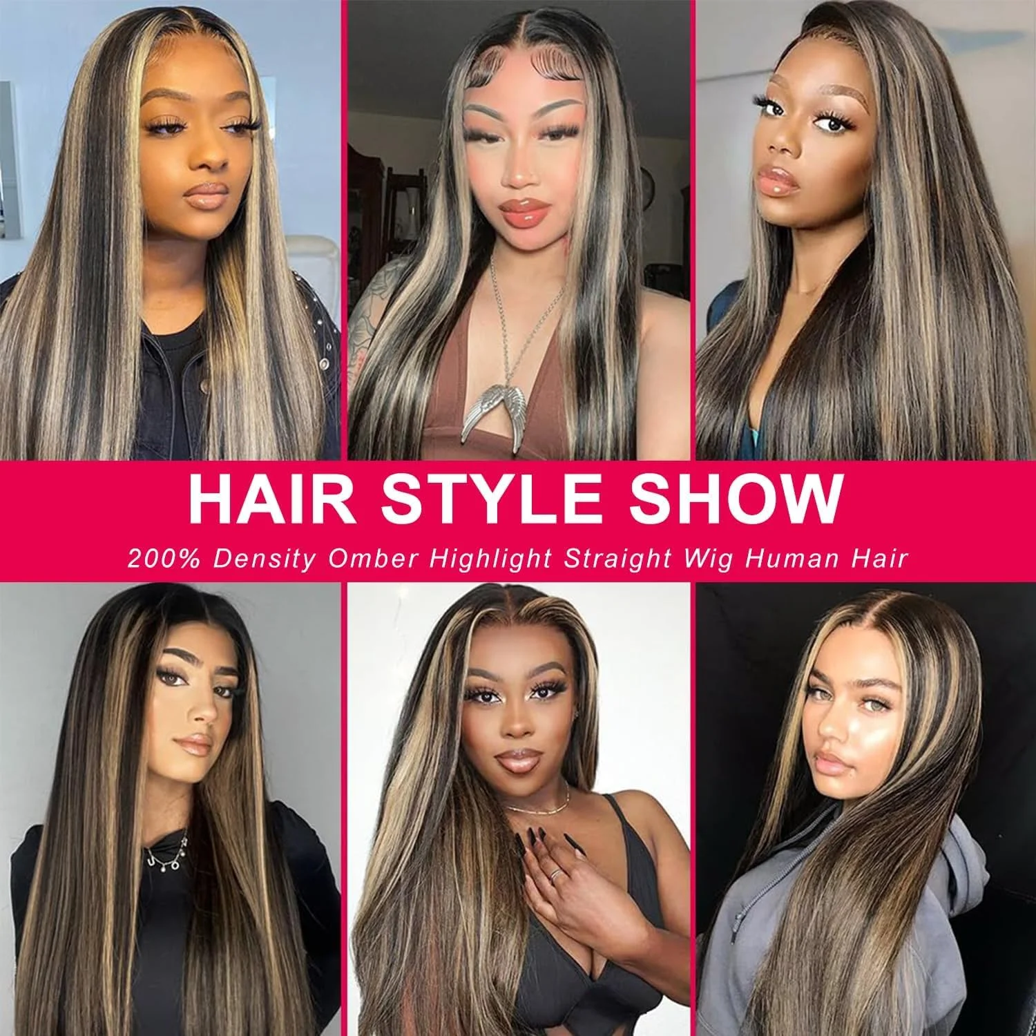 Smilegirl Ombre Lace Front Wig Human Hair 1B/30 Highlight Straight Wigs 13X6 Transparent Lace Frontal Wigs Honey Blonde Colored Human Hair Pre Plucked for Women 30inch - view 6