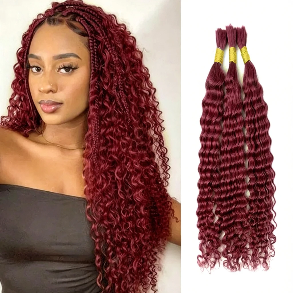 Human Hair Bulk For Braiding 3 Bundles Deep Wave