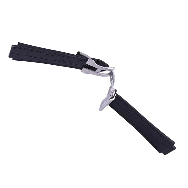 Hublot 빅뱅 고무 19mmx26mmx22mm 접이식 버클 손목 밴드 팔찌 남성 여성과 호환되는 가죽 스트랩 액세서리