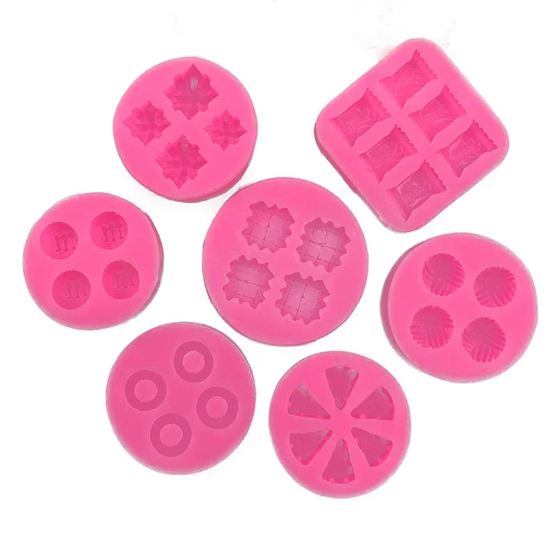 1Pc Food Shape Molds Waffles Cookie Cheese Chocolate Chip Donuts Cake Decorating Tools Soft Silicone Creative Fondant Mold