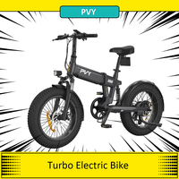 PVY Turbo Electric Bike, 250W Motor, 48V 13Ah Battery, 20*4.0 inch Fat Tires Ebike, 25km/h Max Speed, Mechanical Shock Absorber