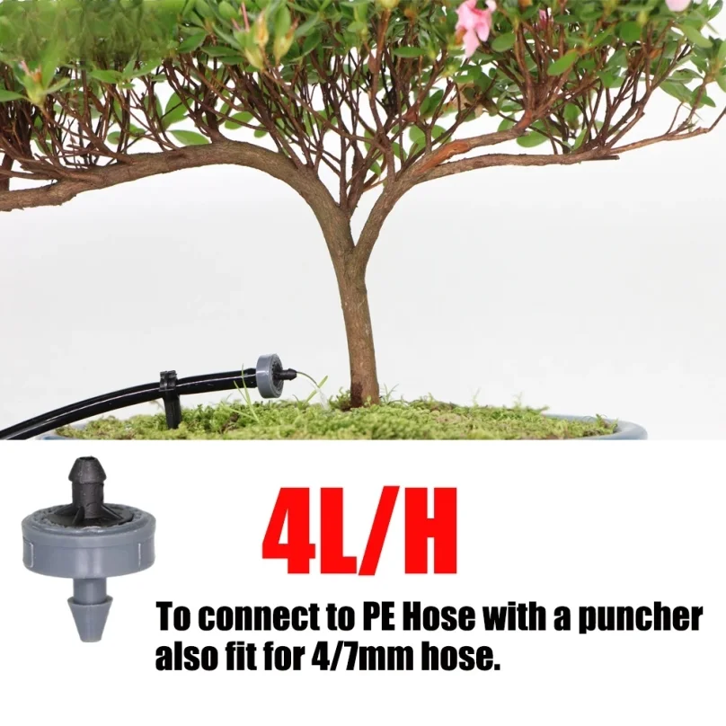 200-50pcs 2L 4L 8L Pressure Stable Flow Lawn Automatic Compensating Dripper Durable Compact Flexible Drip Irrigation Regulator