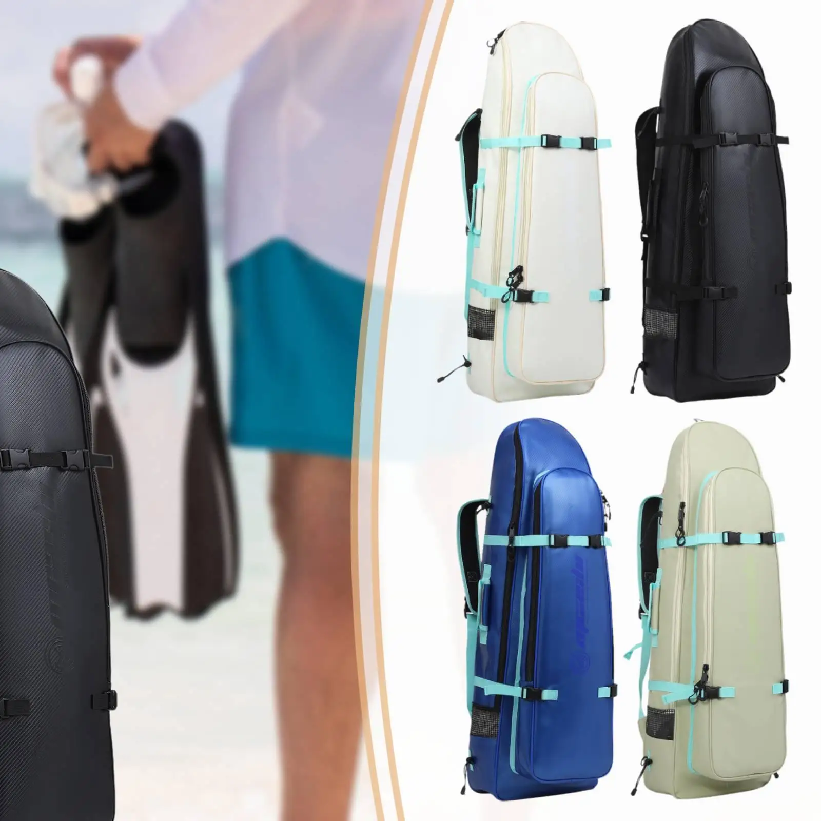 Multifunctional Large Diving Fins Bag Backpack Durable PVC Carbon Fiber Scuba Equipment Storage for Surfing