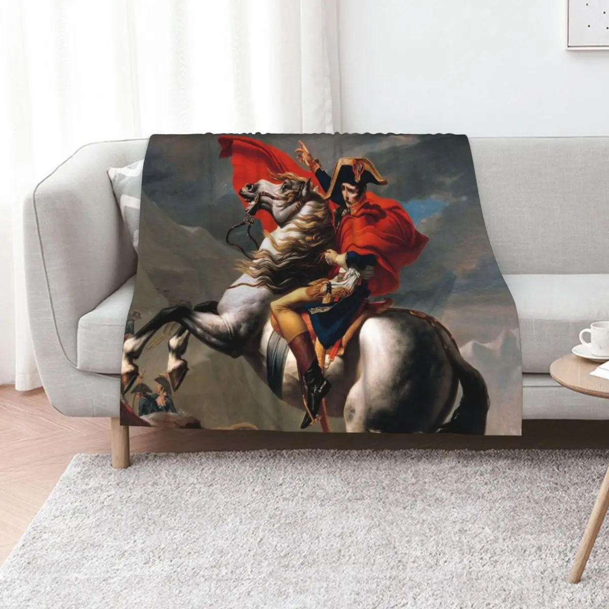 Napoleon Crossing the Alps by JL David Throw Blanket Sofa Blankets Sofas Of Decoration Warm Sofa Quilt Bed covers Blankets