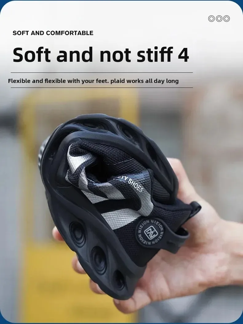 New Safetys Shoe Rotating Button Work Shoes Men Anti-smash Anti-puncture Shoes Fashion Men Sport Shoes Security Protective Boots