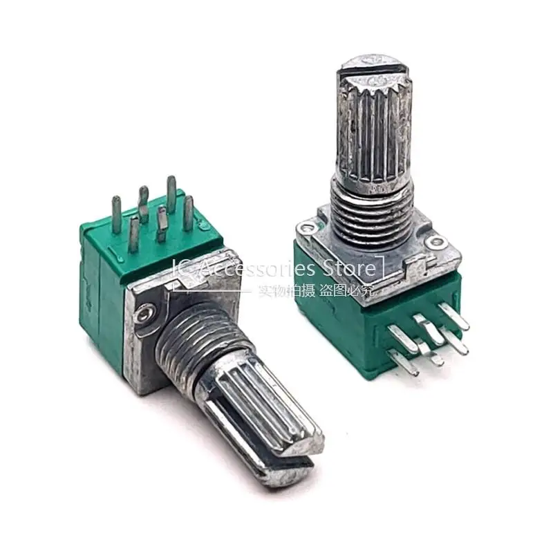 5PCS Audio Amplifier High Precision 10% Dual Potentiometer RK097G A10K A20K A50K A100K A103 A203 A503 A104 6Pin 15MM Flower Axis