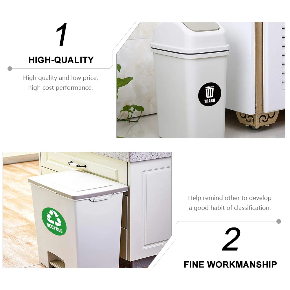 

1Set Garbage Classification Stickers Environmental Protection Reusable Safe Long Time Use Fine Workmanship Home Office