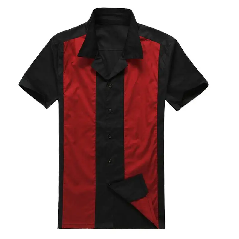 

Hip Hop Men's Splicing Shirt Casual Style Short Sleeve Cotton Blend Fabric Deformable Thin Summer Fashion Inner Wear