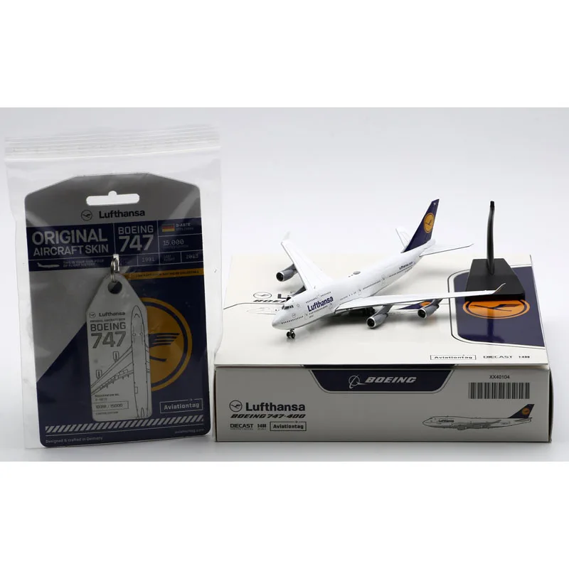 XX40104 Alloy Collectible Plane Gift JC Wings 1:400 Lufthansa Boeing B747-400 Diecast Aircraft Jet Model D-ABTE & AVIATIONTAG