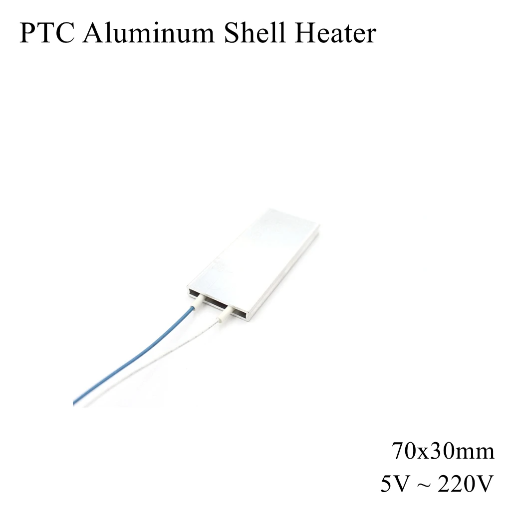 70x30mm 12V 24V 110V 220V PTC Aluminum Shell Heater Constant Thermostat Thermistor Ceramic Air Heating Sensor Egg Incubator