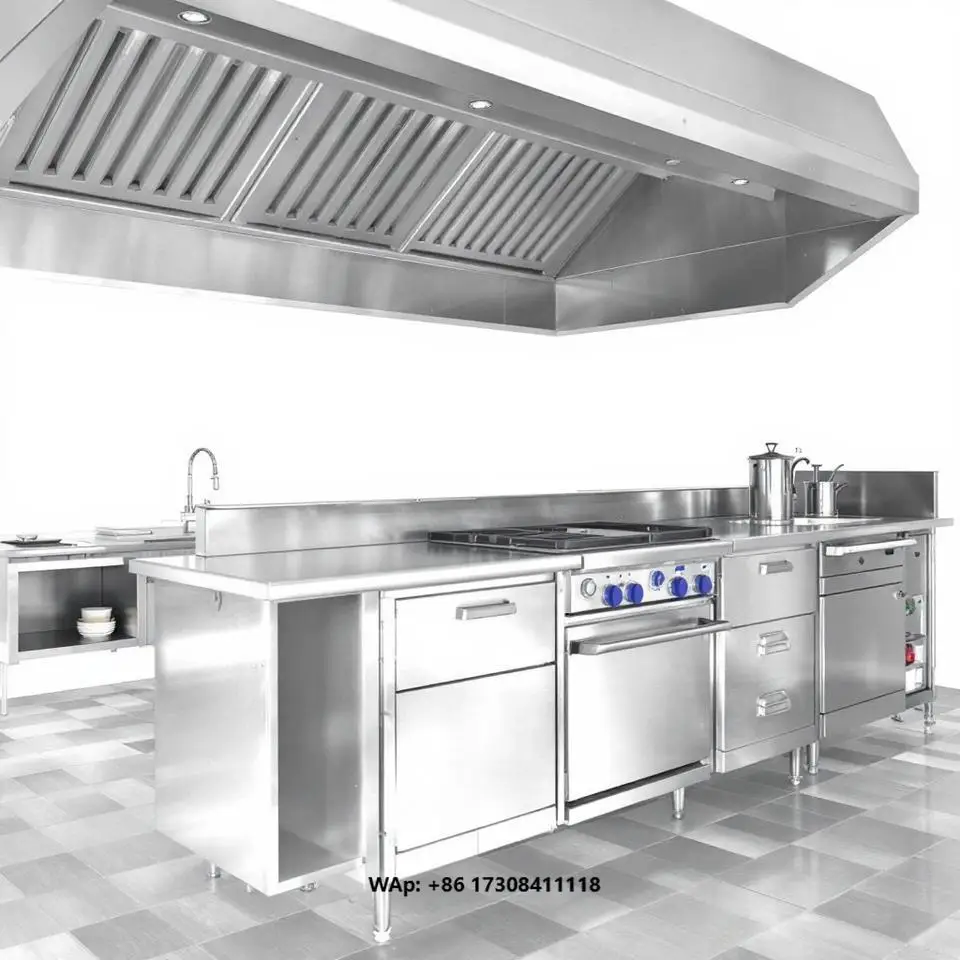 Stainless Steel Professional Commercial Kitchen Equipment Hotel Restaurant All-in-One Full Set of Equipment Design
