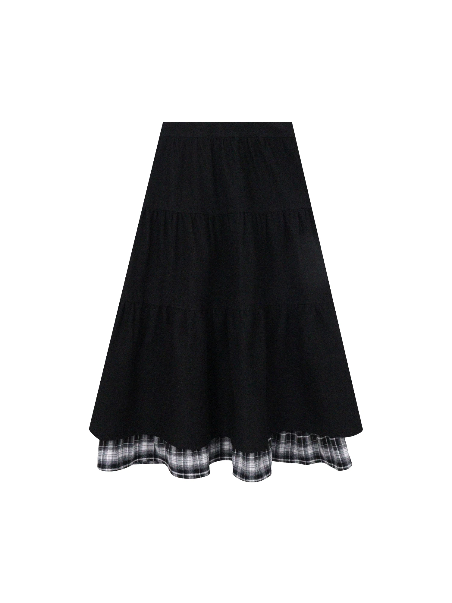 

Теплая шерстяная клетчатая юбка макси для женщин, осенне-зимняя, модная, для офиса, с высокой талией, многослойная, простая, элегантная юбка