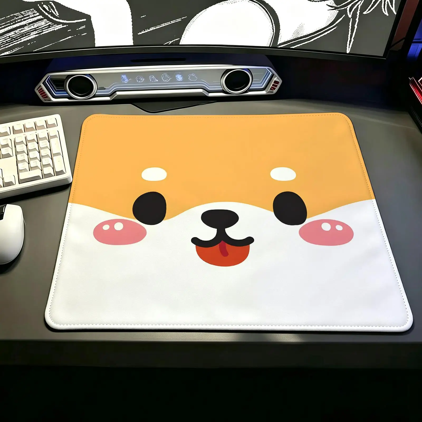Compact Gaming Mat,Reinforced Stitched Edge,Minimalist Cute Animals Portable Non‑Slip Pad for Laptop Office & E‑Sports Game Play