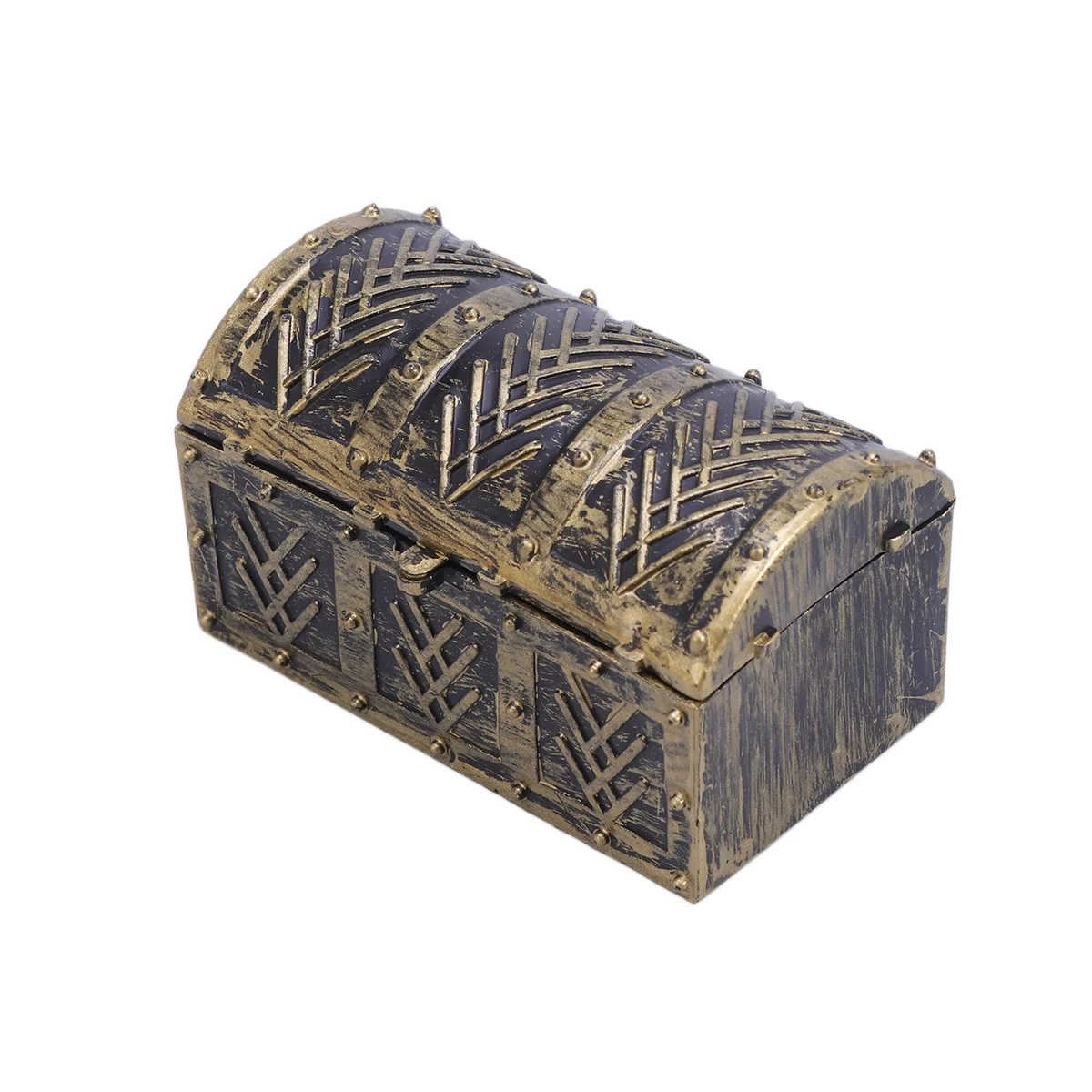 

10 pcs Rustic Treasure Chest for Kids Pirate Costume Party Large Capacity Storage Box Keepsake Jewelry Toy Holder