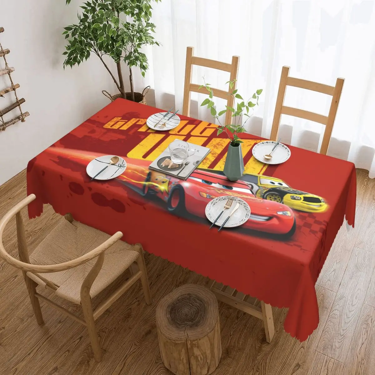 

Customized Rectangular Oilproof Lightning McQueen Cars Table Cover Cartoon Table Cloth Tablecloth for Picnic