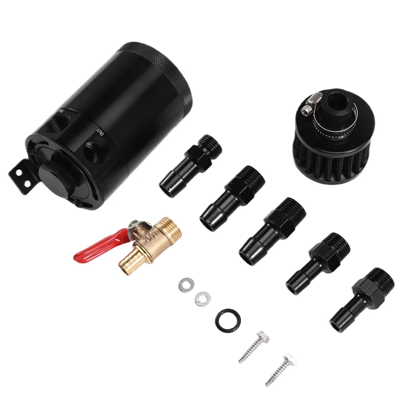 

Reliable Universal Car Oil Catch Can Tank Reservoir Separator 2 Port Fluid Filter Cylinder Breather Universal Car Baffle