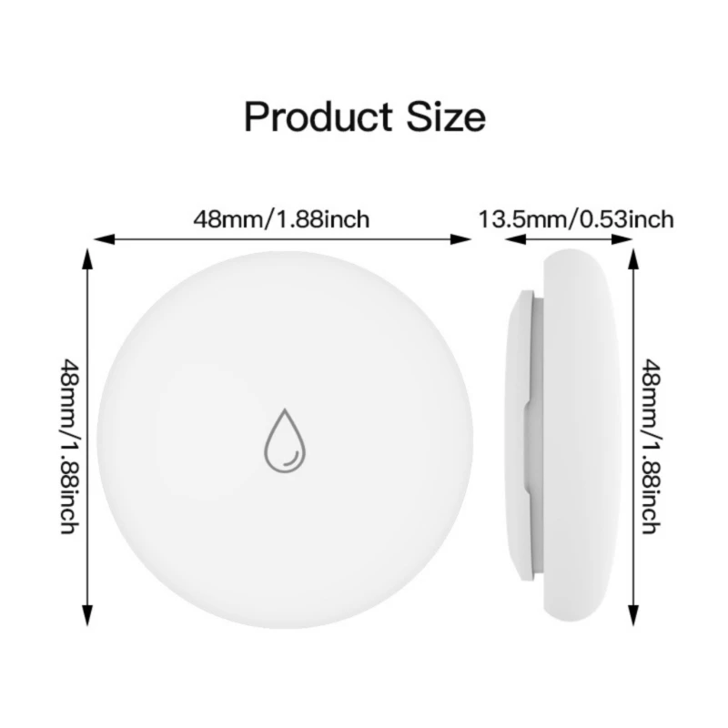 Intelligent Water Sensors IP67 Alarm Leak Detector for Kitchens and Bathrooms with Real Time Monitoring and Alerts K1KF
