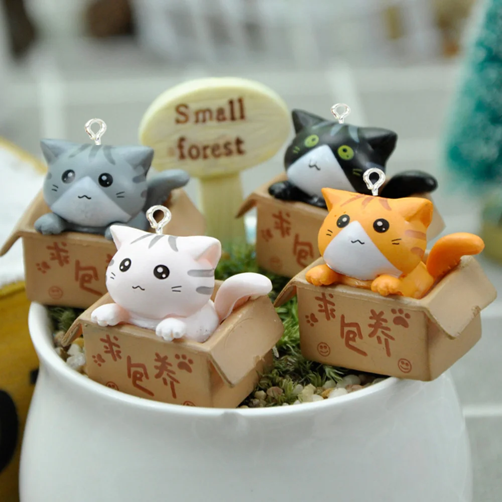 6Pcs/Lot Seeking Arrangement Carton Cat Cartoon Animal Resin 3D Charms Pendant For Keychain Bracelet Earrings Diy Jewelry