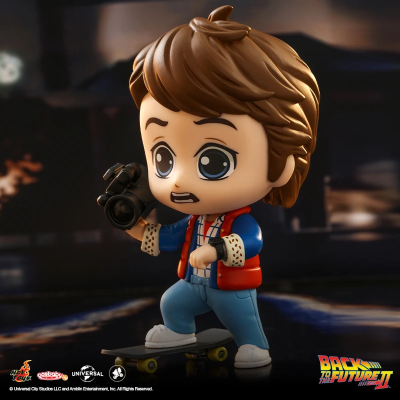 In Stock Original HotToys COSBABY DOC BROWN MARTY MCFLY CRIFF TANNEN Back To The Future Movie Character Model Collection Artwork