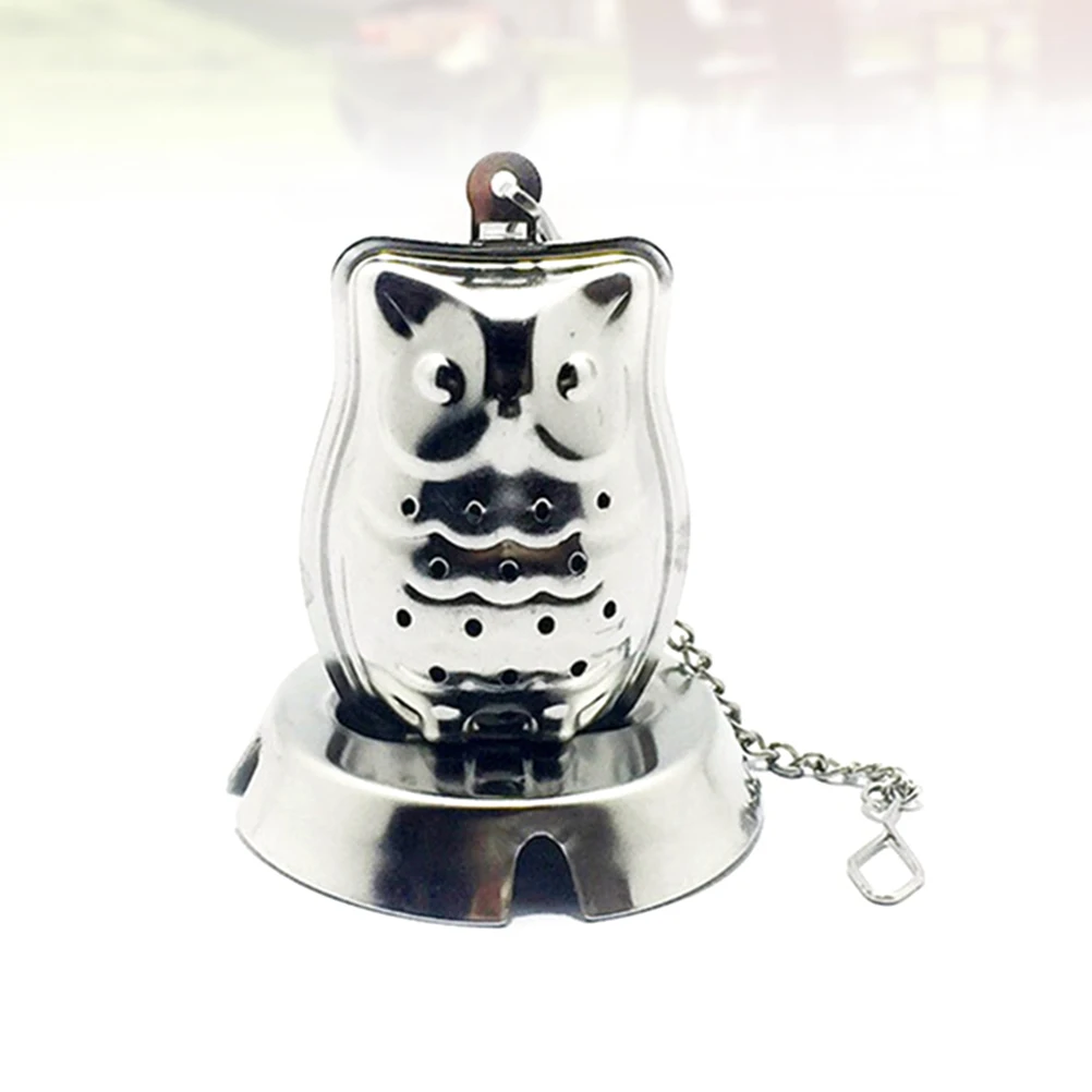 

Stainless Steel Tea Strainer Owl Shape Long Chain Reusable Tea Filter Infuser Loose Leaf Herbs Spices Kitchen Bar Accessories
