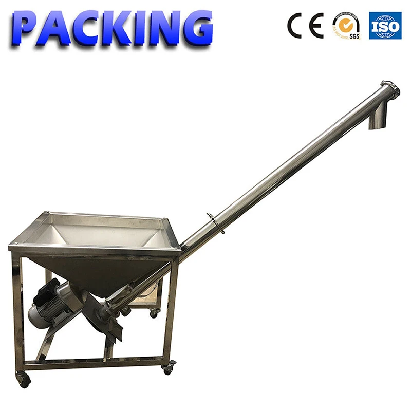 2500MM Flour Screw Vibrating Hopper Inclined Conveyor Auger Feeder 98inch SUS304