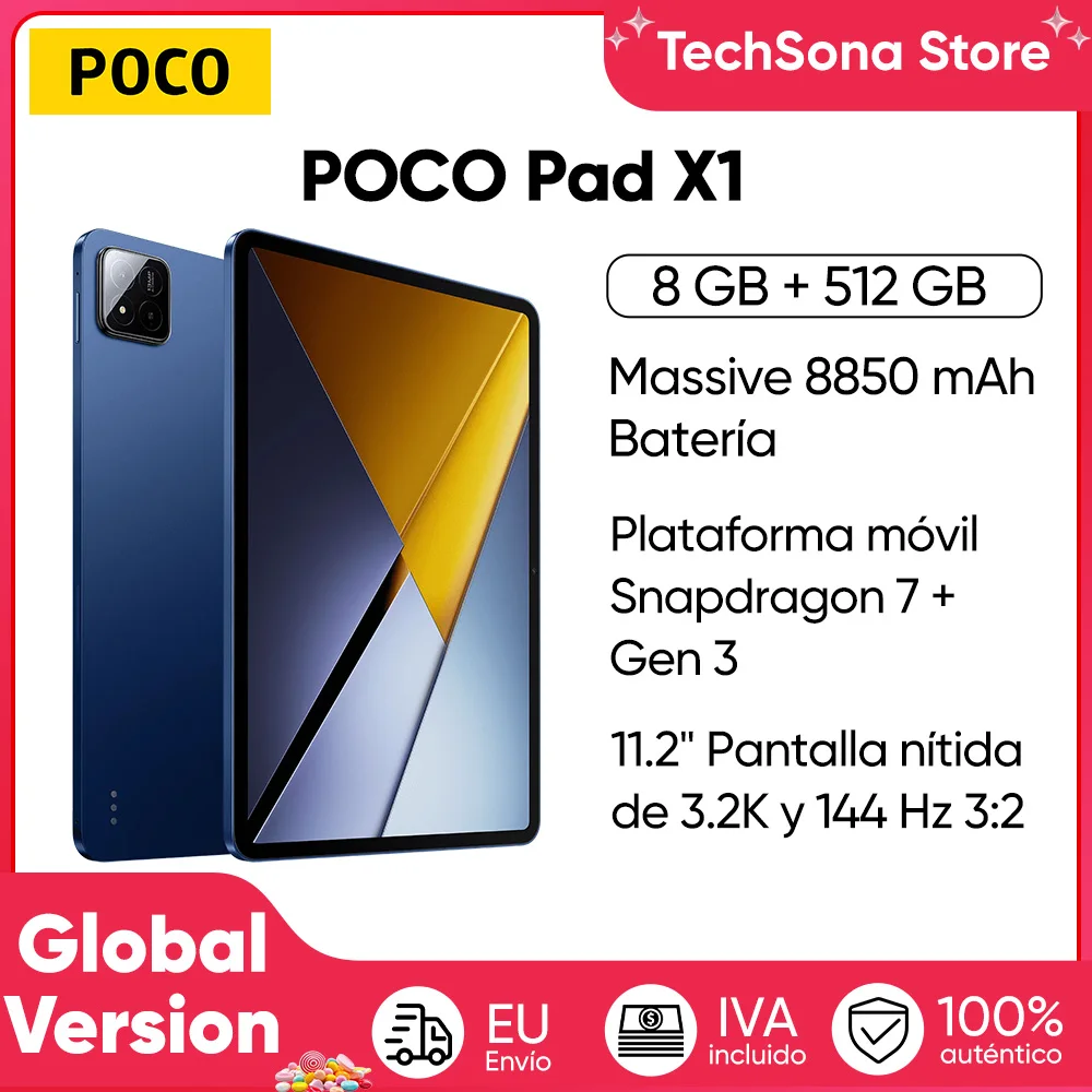 Globale Version POCO Pad X1 Tablet Snapdragon 7+ Gen 3 11,2" 3:2 3,2K 144Hz Kristallklares Display 45W Turbo-Ladung 8850mAh