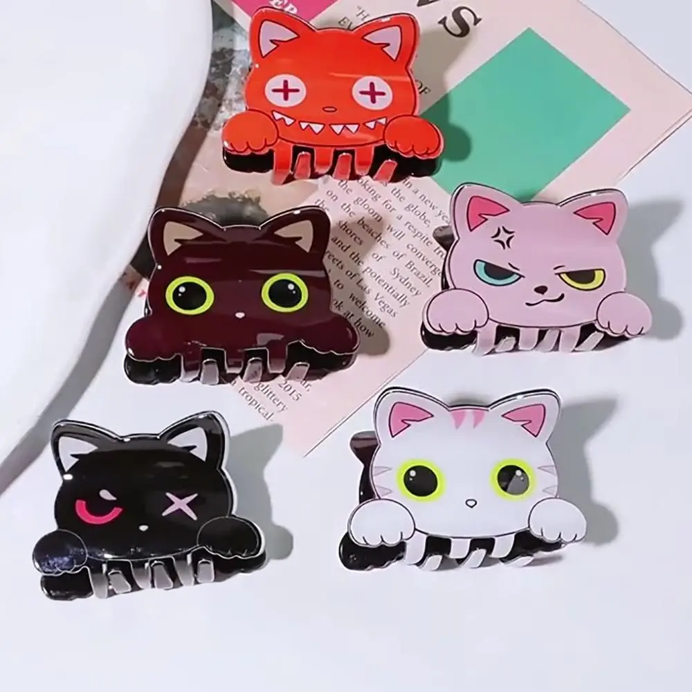 

Милый мультяшный кот, заколка для волос, ацетатные инструменты для укладки, зажим в виде акулы, зажим для хвоста, зажим для женщин и девочек