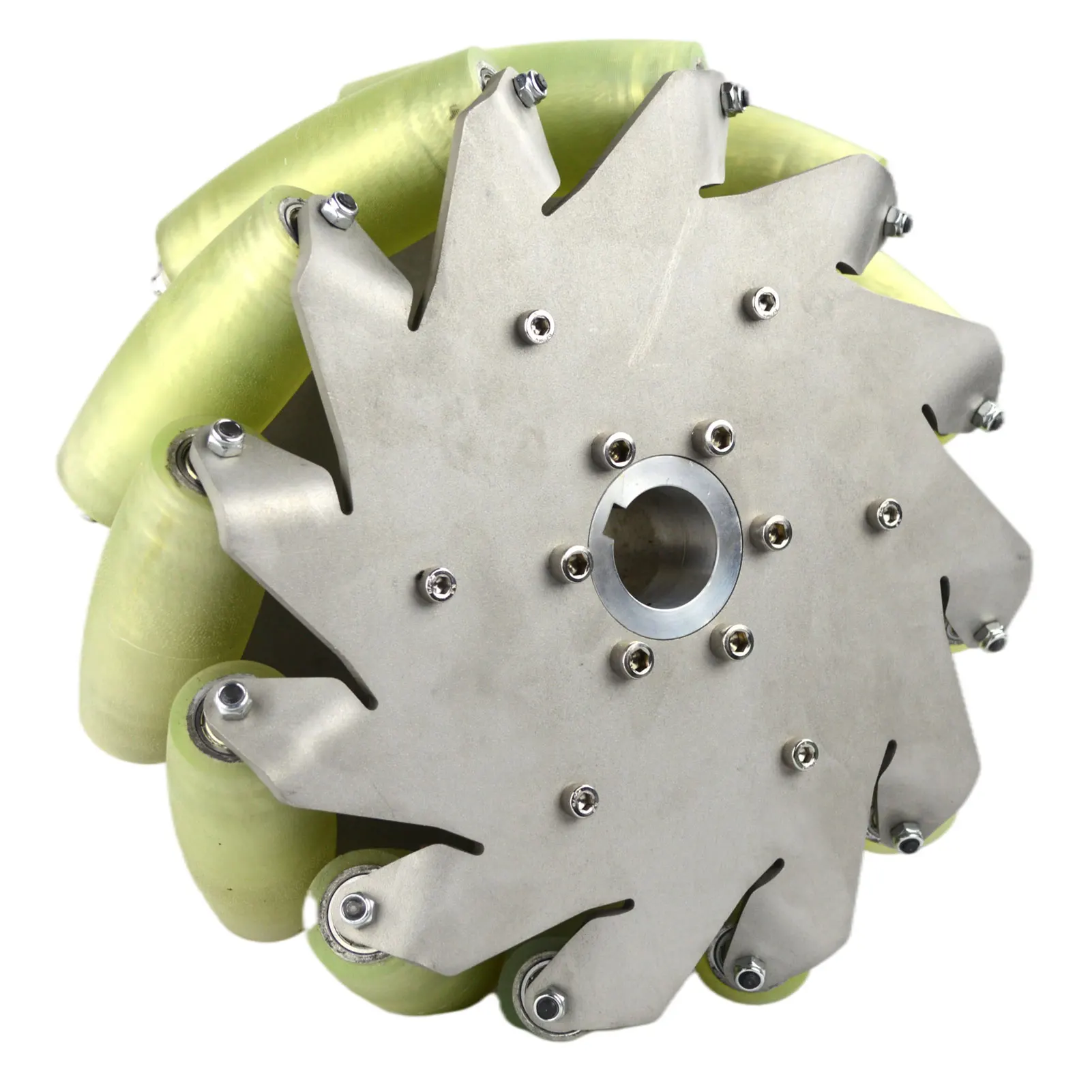 

10Inch 254mm Heavy Duty Mecanum Wheels Industrial AGV Omni Wheel 500KG Load Capacity Set of 4 Stainless Steel PU Rollers 14197