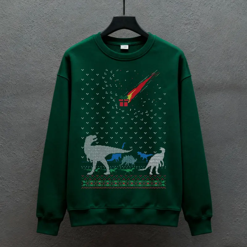Funny T-rex Sweater for Women and Men Dinosaur Extinction Christmas Tyrannosaurus Sweatshirt Dinosaur Ugly Christmas Sweater