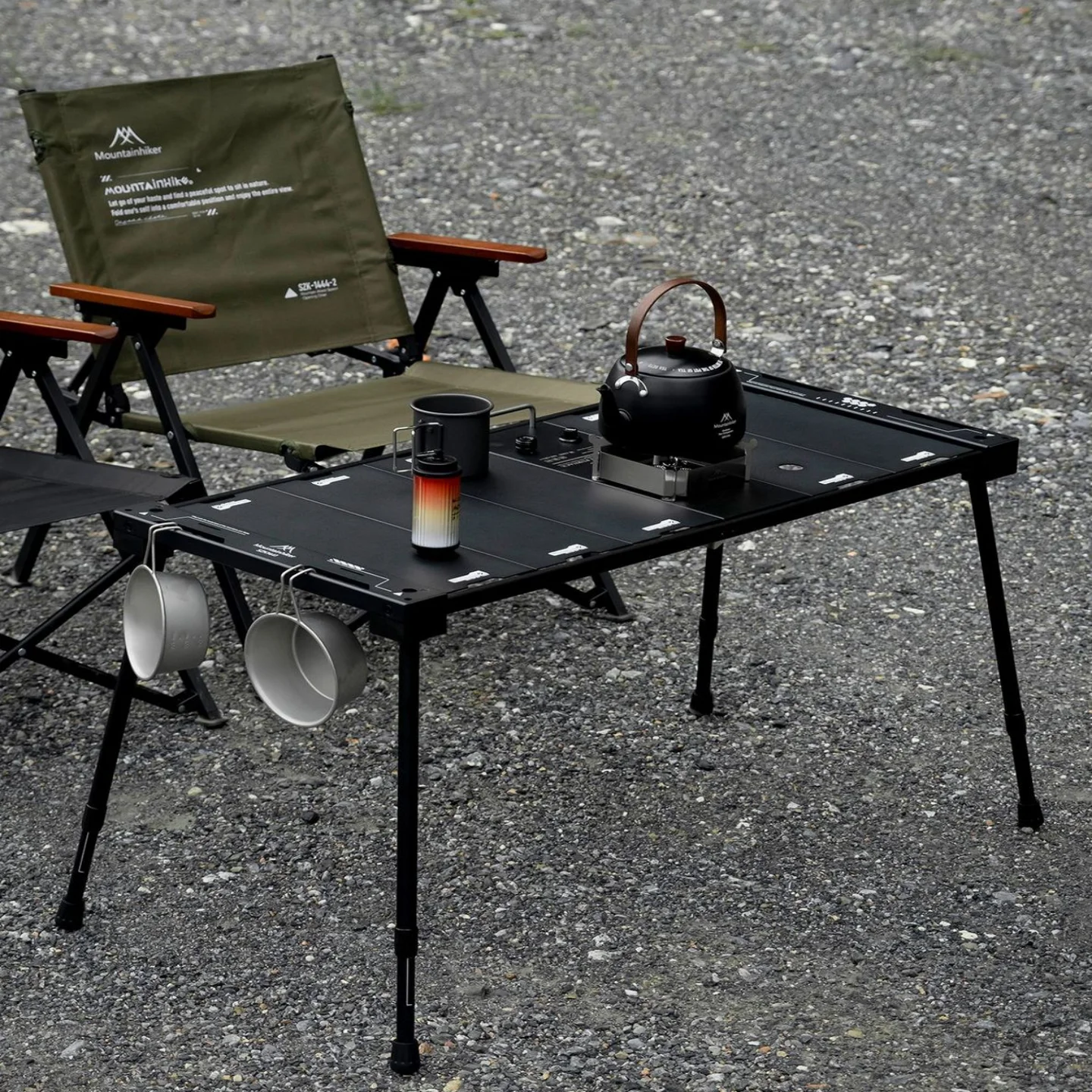 MOUNTAINHIKER Camping Folding Lift Removable 2/3-Unit IGT Table Gas Stove Portable Camp BBQ Grill Table Outdoor Picnic Table