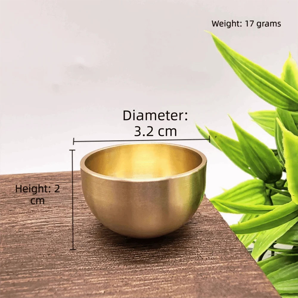 Handmade Brass Mini Singing Bowl Portable Sanskrit Brass Singing Bowl Buddha Instrument Copper Striker Ball