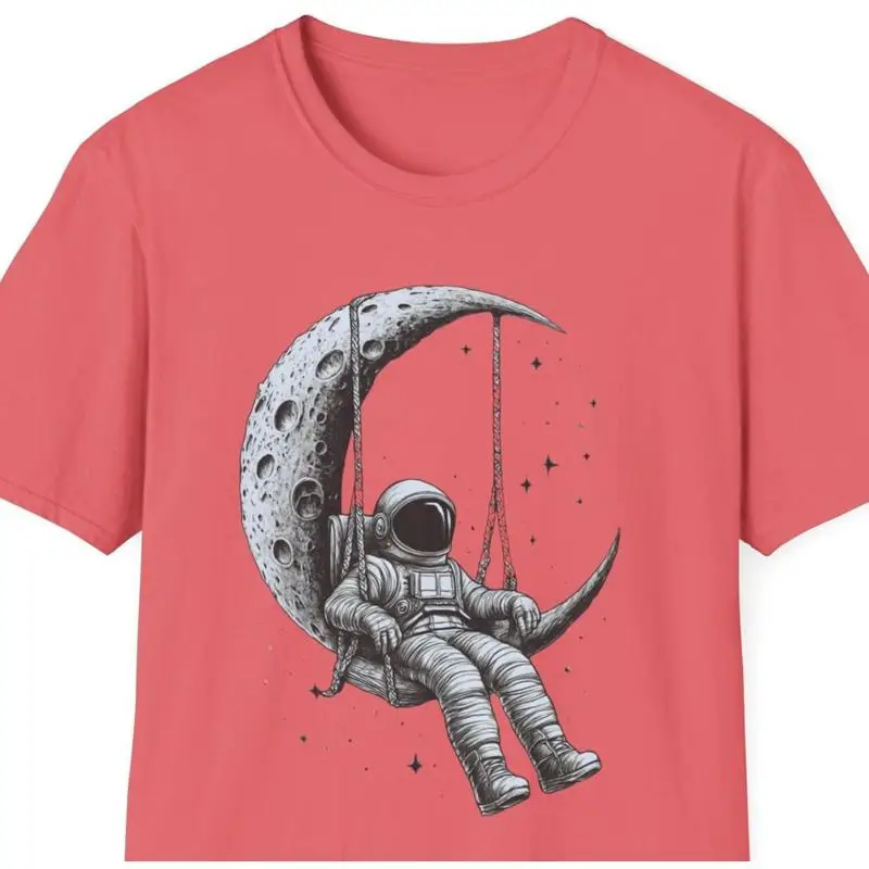 Astronaut On The Moon Swing T shirt Space Lovers Astronomy Fans