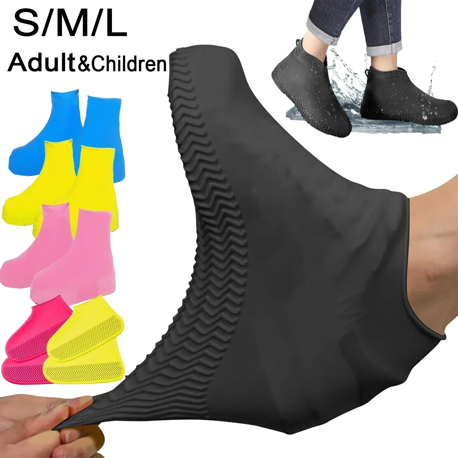 Couvre-chaussures de pluie imperméables réutilisables, couvre-botte d'extérieur en silicone, articles ménagers pour la maison