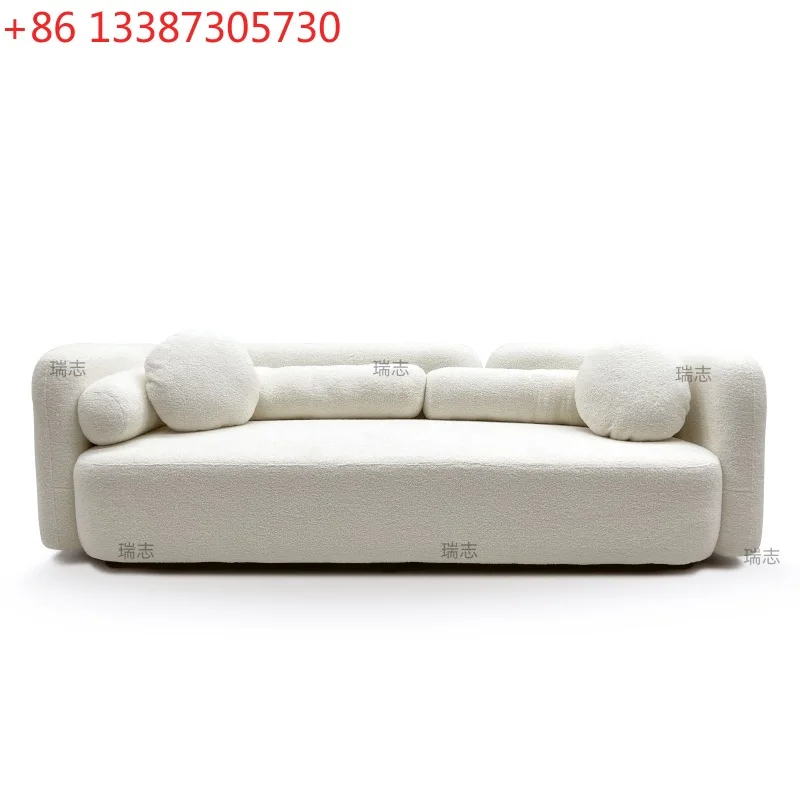 

Итальянский минималистичный диван в скандинавском стиле для небольшой квартиры, кремового цвета, из ткани из овечьей шерсти.