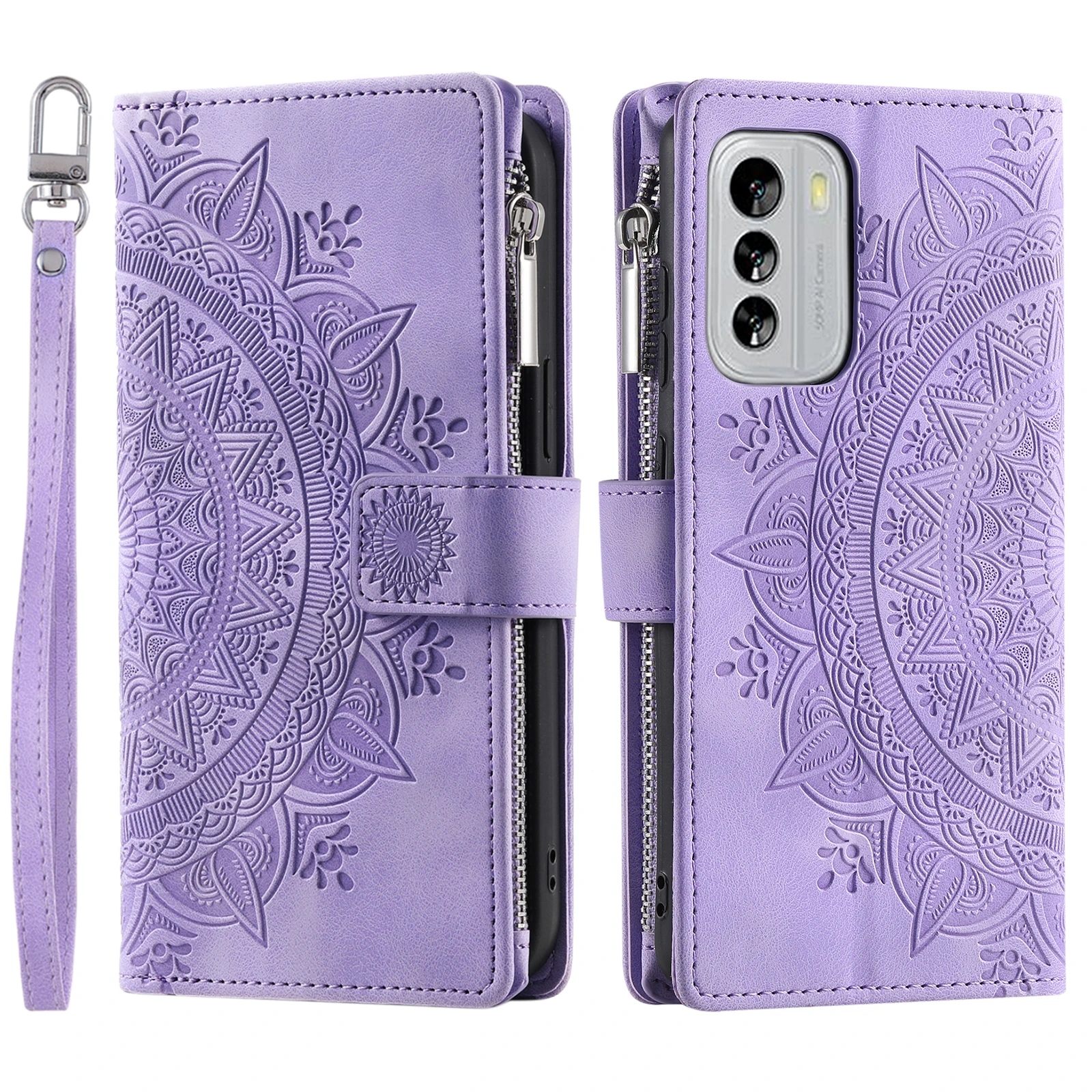 Кожаный чехол-кошелек на молнии для Motorola MOTO G86 G56 G15 G55 G04 G24 G85 G34 Edge 60 Pro 50, тисненый чехол Кожаный чехол-кошелек на молнии для Motorola MOTO G86 G56 G15 G55 G04 G24 G85 G34 Edge 60 Pro 50, тисненый чехол