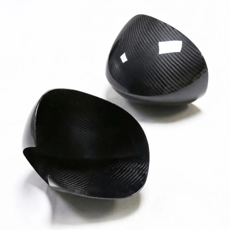 Lightweight Dry Carbon Fiber Stick-on Mirror Covers Anti Scratch Fit Challenger 2011-2023